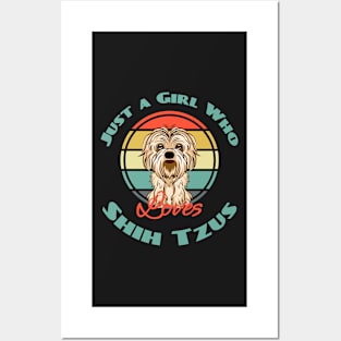 Just a Girl Who Loves Shih Tzus Dog Puppy Lover Cute Posters and Art